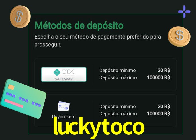 O cassino luckytoco oferece uma grande variedade de métodos de pagamento